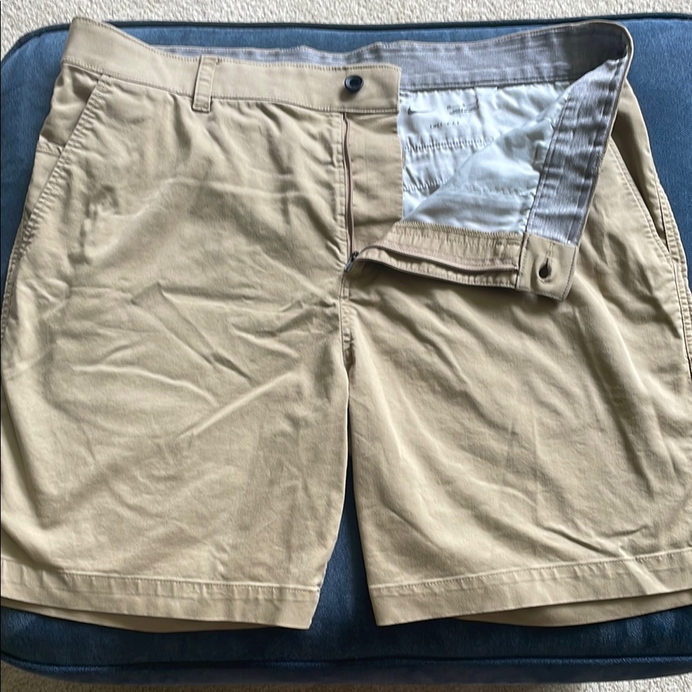 Nike Tan Flat Front Dri-Fit Shorts